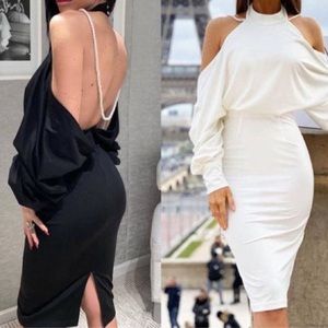 Backless Collar Neck Dress